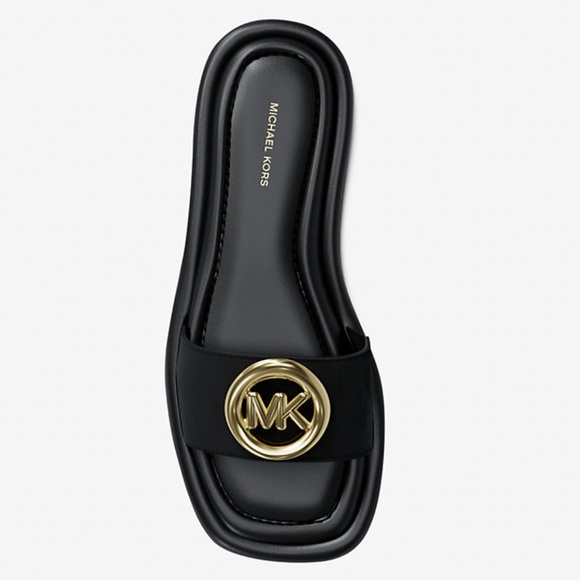 New Michael Kors Black Milan Suede Slide Sandal - Picture 2 of 2